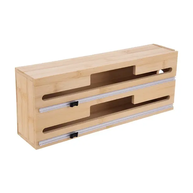 Kuchyňský zásobník Orion bambus 2v1 s řezačkou