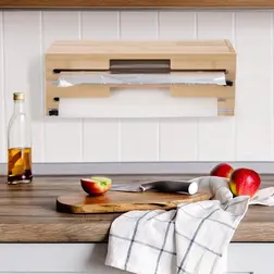 Kuchyňský zásobník Orion bambus 2v1 s řezačkou