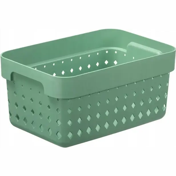 Plastový košík SEOUL S 26 × 18 × 12 cm zelená