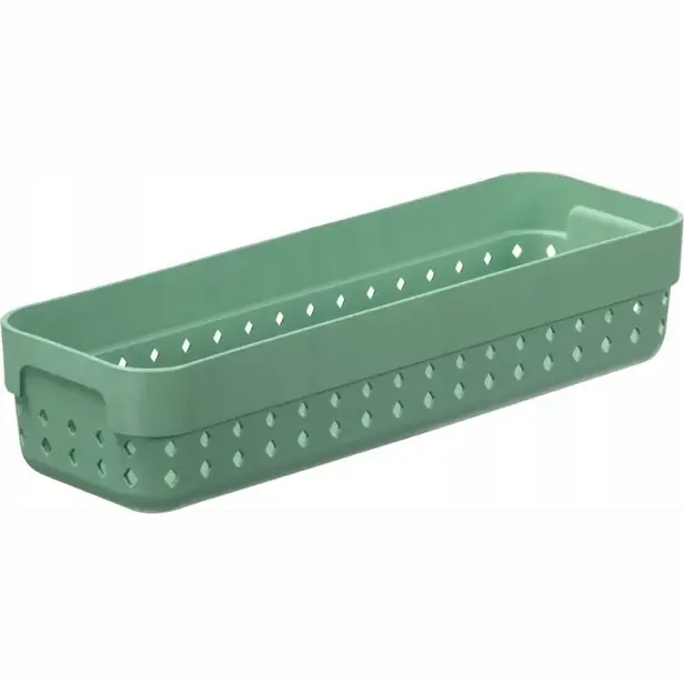 Plastový košík SEOUL M organizér 24 × 8 × 5 cm zelený