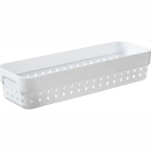 Plastový košík SEOUL M organizér 24 × 8 × 5 cm bílý