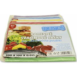 Mikrotenové svačinové sáčky 20×30 cm 30 ks barevné