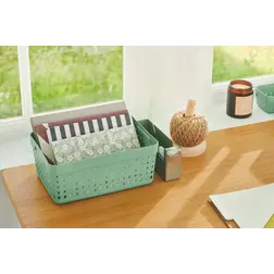 Plastový košík SEOUL S 26 × 18 × 12 cm zelená