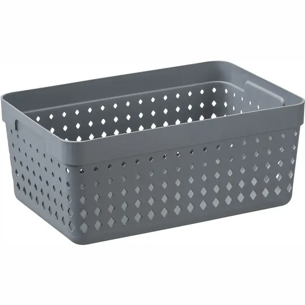 Plastový košík SEOUL XL organizér 24 × 16 × 10 cm šedá
