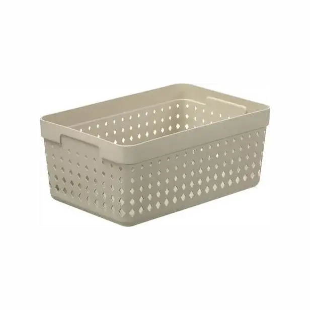 Plastový košík SEOUL XL organizér 24 × 16 × 10 cm béžový