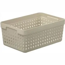 Plastový košík SEOUL XL organizér 24 × 16 × 10 cm béžový