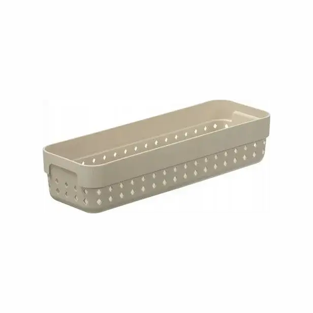 Plastový košík SEOUL M organizér 24 × 8 × 5 cm béžový