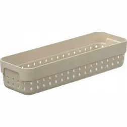 Plastový košík SEOUL M organizér 24 × 8 × 5 cm béžový
