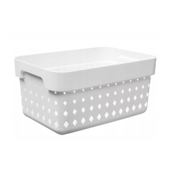 Plastový košík SEOUL S 26 × 18 × 12 cm bílá