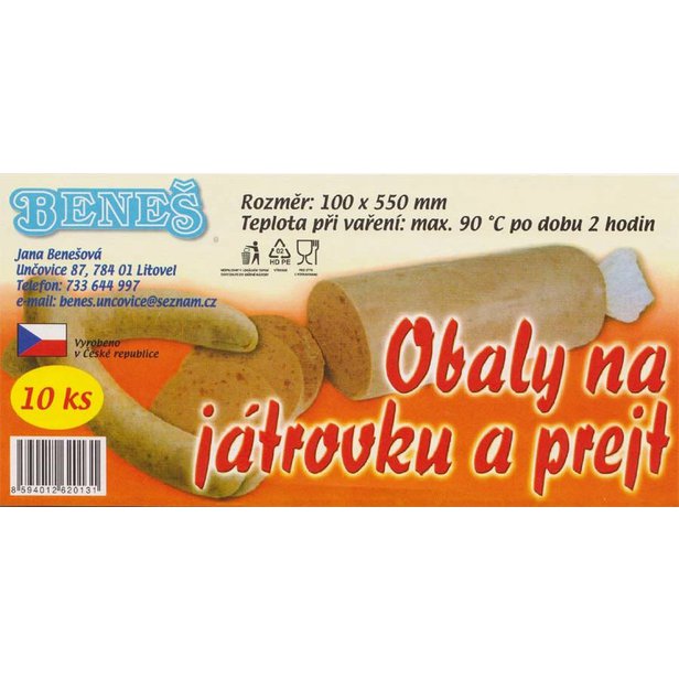 Obal na játrovku a prejt 10x55 cm 10 ks