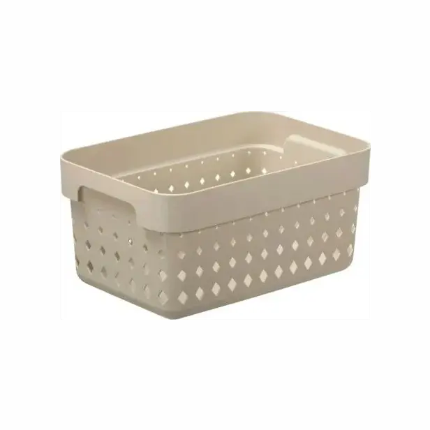 Plastový košík SEOUL S 26 × 18 × 12 cm béžová