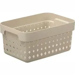 Plastový košík SEOUL S 26 × 18 × 12 cm béžová