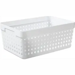 Plastový košík SEOUL XL organizér 24 × 16 × 10 cm bílý