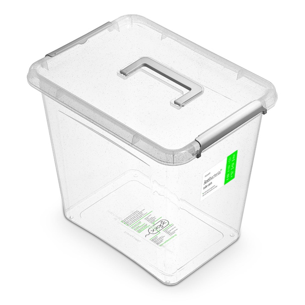 Plastový úložný box antibakteriální 30 l s rukojetí