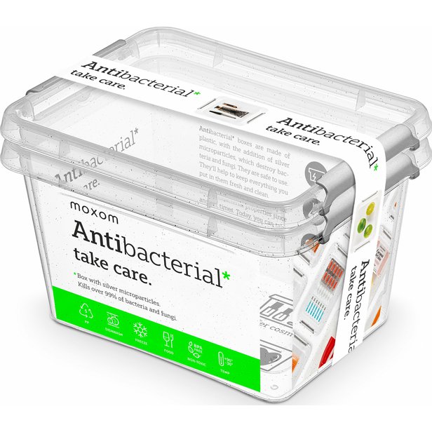 Plastový úložný box antibakteriální 2 l 2 ks
