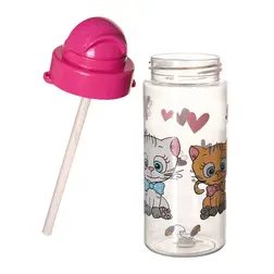 Plastová láhev Orion KOCOUŘI s brčkem 500 ml