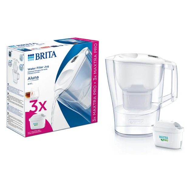 Filtrační konvice Brita Aluna, 2,4 l, bílá + 3 filtry Maxtra Pro Pure Peformance