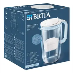 Skleněná filtrační konvice Brita Glass Jug, 2,5 l, světle modrá s 1 vodním filtrem Brita Maxtra Pro Pure Performance