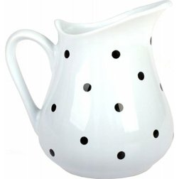 Keramický džbán bílý ČERNÝ PUNTÍK 0,5 l