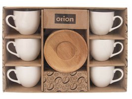 Orion hrnek+podšálek WHITELINE 90 ml, 6 ks