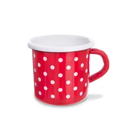 Smaltovaný hrnek Orion TEČKA 400 ml červený s bílými puntíky