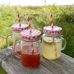 Sklenice s víčkem a brčkem 0,45 l Orion