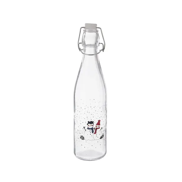 Skleněná láhev s klipem Orion Sněhulák 520 ml