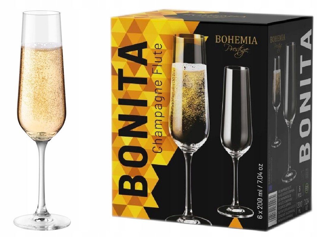 Sklenice na šampaňské Bohemia Prestige Bonita 200 ml 6 ks