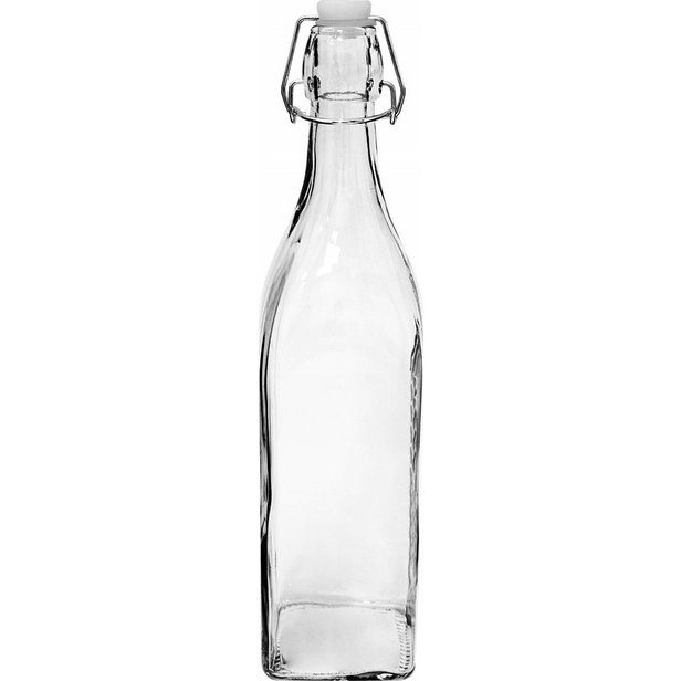 Skleněná láhev s patentním uzávěrem hranatá 0,5 l