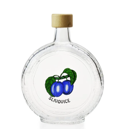 Skleněná láhev Peggy s dekorem švestky 500 ml