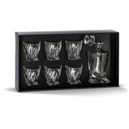 Whisky set karafa 0,77 l Bohemia Prestige Quadro + 6 sklenic 340 ml
