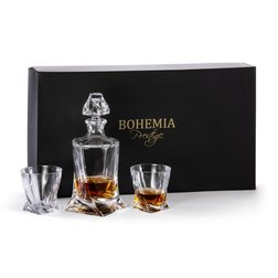 Whisky set karafa 0,77 l Bohemia Prestige Quadro + 6 sklenic 340 ml