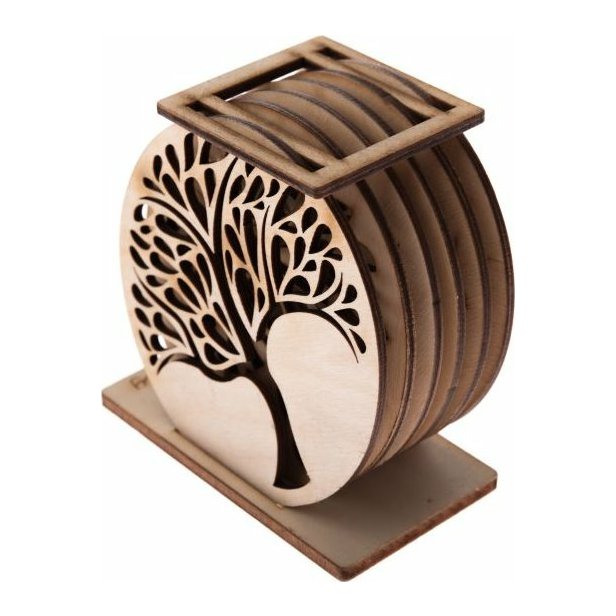 Dřevěné podtácky 6 ks Strom