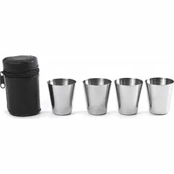 Cestovní nerezové panáky 25 ml 4 ks v pouzdře