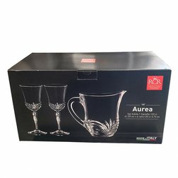 Skleněný džbán RCR Aurea 590 ml + sklenice 360 ml 6 ks