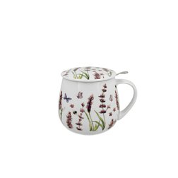 Porcelánový hrnek LEVANDULE se sítkem a víčkem 430 ml