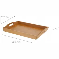 Servírovací podnos bambusový 43 × 29 × 5 cm s držadly