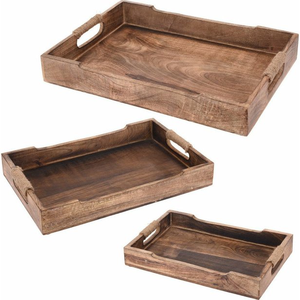 Dekorační podnos z mangového dřeva 38x25x5 cm