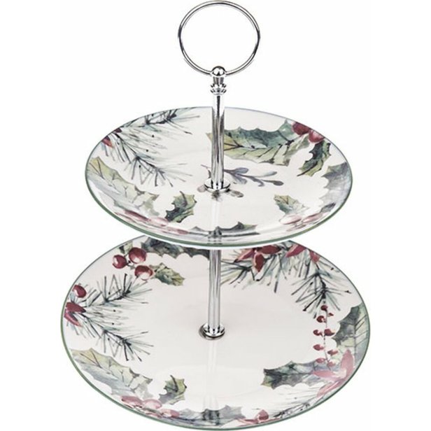 Porcelánová etažérka Vánoční 2 patra