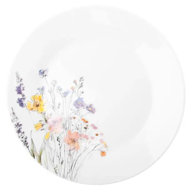 Mělký porcelánový talíř Tulya 23 cm luční kvítí