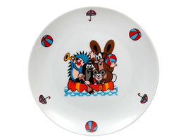 Dětský porcelánový mělký talíř 21 cm KRTEČEK a člun