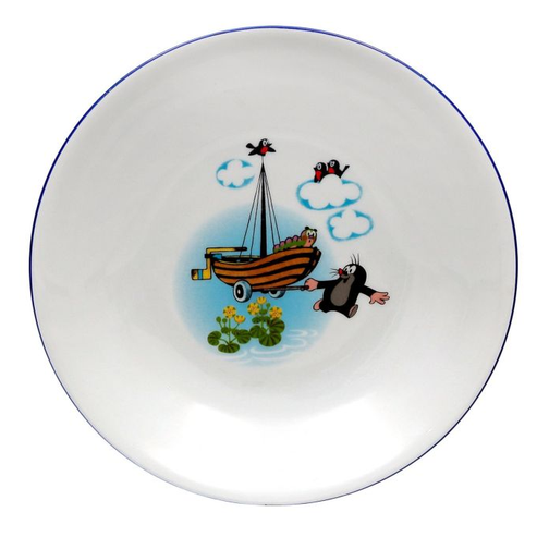 Dětský porcelánový hluboký talíř 20 cm KRTEČEK a loďka