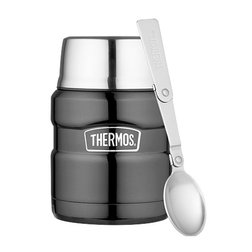 Thermos termoska na jídlo šedá 470 ml se lžičkou