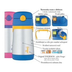 Kojenecká termoska s brčkem Thermos Foogo 290 ml modrá