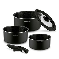 Sada hrnců s odnímatelnou rukojetí Konighoffer Spinel Black 5 ks
