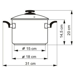 Hrnec 18 cm- rozměry