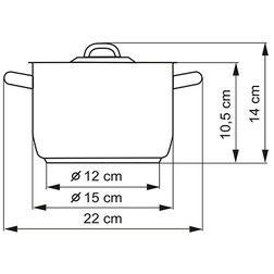 Hrnec 15 cm- rozměry