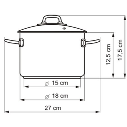 Hrnec Professional 18 cm- rozměry