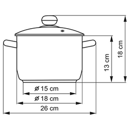 Hrnec Premium 18 cm- rozměry