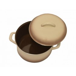 Smaltovaný hrnec s poklicí Cappuccino 18 cm, 3 l